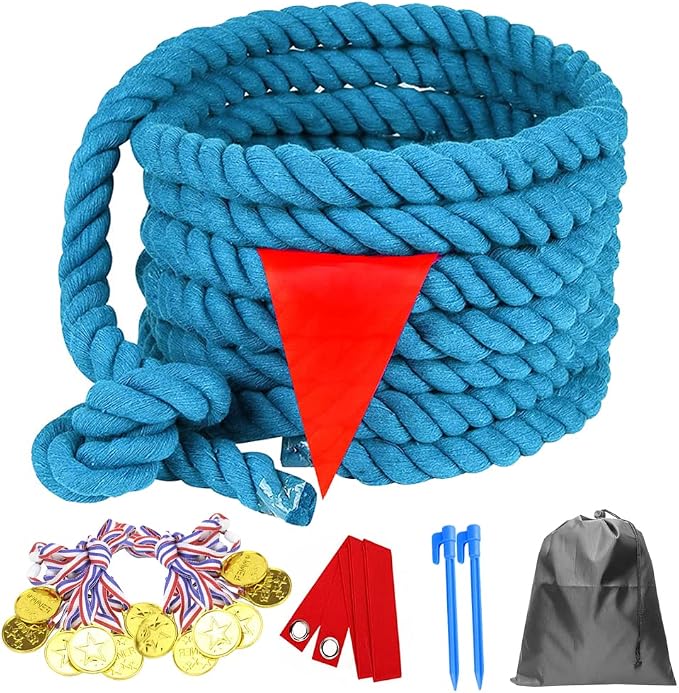 40 Feet Tug of War Rope for Kids and Adults, Outdoor Games Summer Outdoors Yard Backyard Camping Lawn for Field Day Family Reunion Birthday Party Team Building Activities Carnival