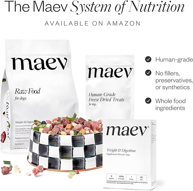 MAEV Human-Grade Anxiety & Calming Supplement Bars | Natural Support for Stress Relief & Calm Behavior, 30 Count (Pack of 2)