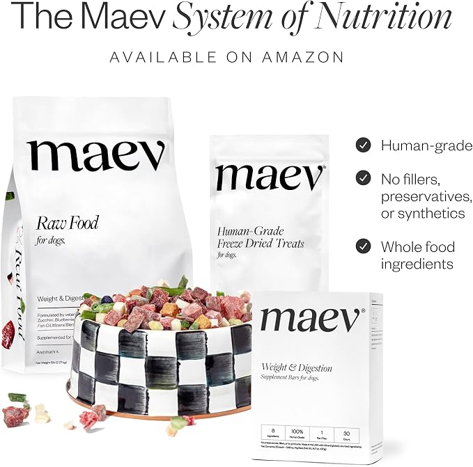MAEV Human-Grade Weight & Digestion Supplement Bars | Natural Support for Healthy Weight Management & Digestive Support, 30 Count