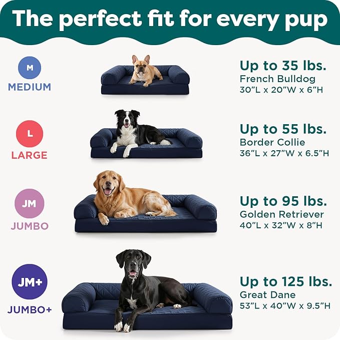 Furhaven Orthopedic Dog Bed for Large/Medium Dogs w/ Removable Bolsters & Washable Cover, For Dogs Up to 55 lbs - Plush & Velvet Waves Perfect Comfort Sofa - Celadon Green, Large