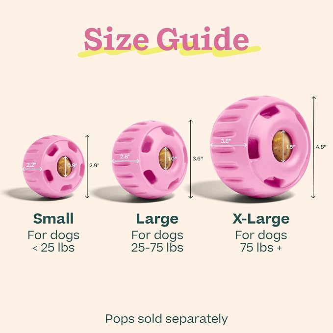 WOOF Party Pupsicle - Long-Lasting Interactive Dog Toys for Boredom - Low-Mess Design - Birthday Gifts for Dogs - Small Dog Toys - Party Pink