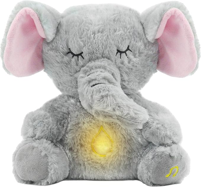 rytopt Breathing Stuffed Animal, Simulated Breathing Sounds, Elephant Stuffed Animal, 4 Gear Adjustment, Volume Control & Music