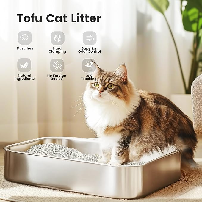 Gardner Pet Natural Tofu Cat Litter with Green Tea Extract – [2026 Upgraded] 18LBS Fast Absorbing & Strong Clumping, Low Dust, Odor Control Cat Litter for Easy Scooping, Multi-Cat Homes, 6 lbs x 3
