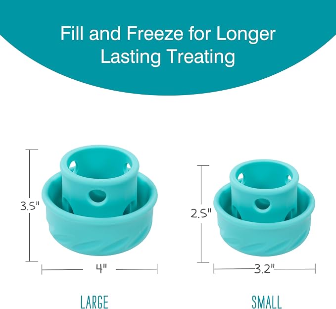 Messy Mutts Totally Pooched Puzzle 'n Play Mushroom | Stuffable Treat Toy for Dogs |Durable TPR | 3.25”” x 2.5” (Small) Dog Toy | Teal