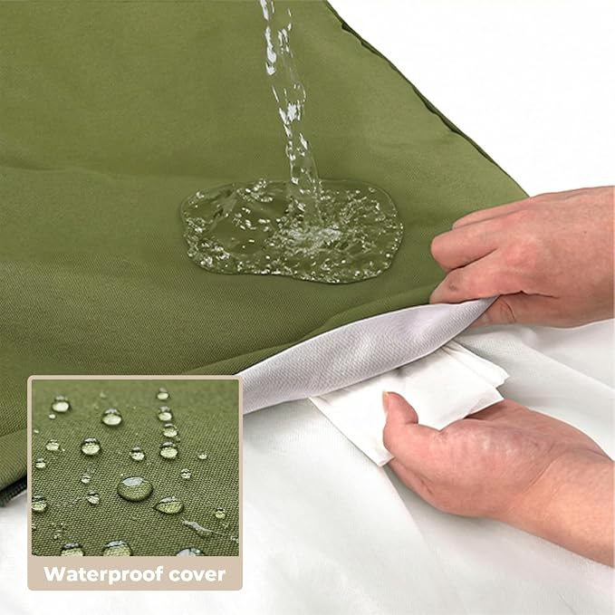 Sytopia 42 Inch Waterproof Indestructible Dog Bed for Extra Large Dogs, Canvas Outdoor Chew Proof Dog Crate Mat with Washable Removable Cover, Indoor Outdoor Patio Pet Pad, Green