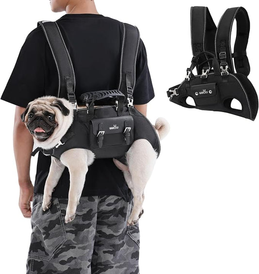 Wakytu Dog Backpack Carrier for Dogs,Dog Lift Harness,Adjustable Padded Breathable Straps for Dogs, Disabled, Joint Injuries, Arthritis,L