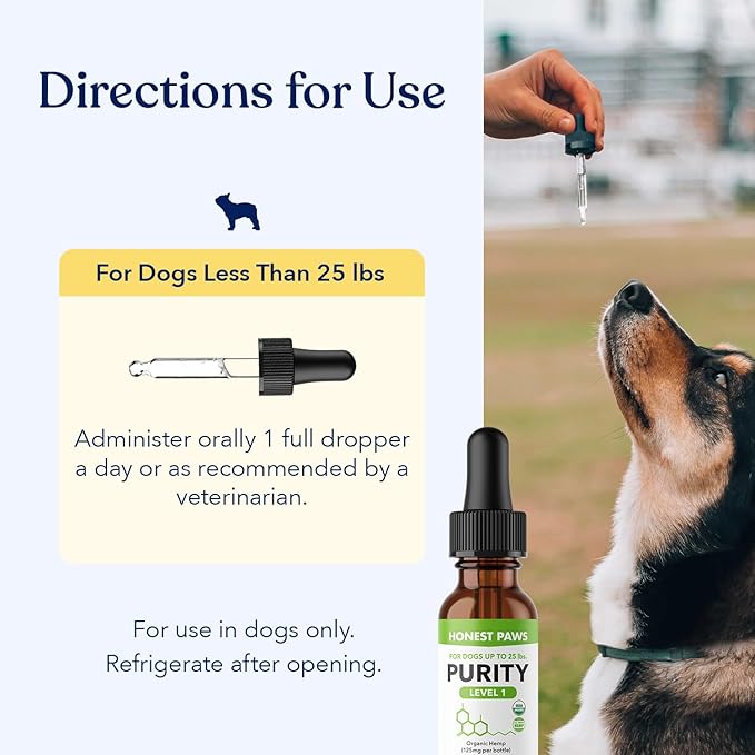 Honest Paws Hemp Oil for Dogs - Natural Hemp Seed Oil Calming Purity Drops for Dogs - Rich in Omega 3 6 9 to Promote Healthy Bones, Joint Support, Relaxation, Managing Normal Stress - Made in The USA