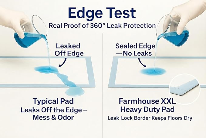 Pee Pads for Dogs Extra Large 37x54 XXL - 50 Count Leak Proof Heavy Duty with Adhesive Tabs – 24 Hour Absorbent Disposable Puppy Training Pads for Large Dog Breeds 6-Layer Non Slip Backing