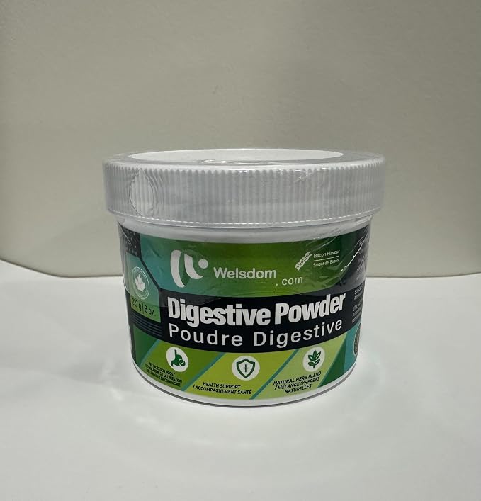 Pets Digestive Health Powder for Cats & Dogs - 120g | Promotes Gut Health & Regular Digestion | Natural Deworming Agent with Chicory, Pumpkin Seed & Ginger