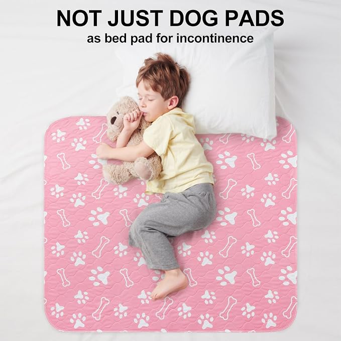 BEAUTYZOO 4 Pack Washable Pee Pads for Dogs, Reusable Puppy Pads for Potty Training, Waterproof Super Absorbent Whelping Pads Mats Non Slip Against Urine for Small Medium Dogs Cats, 18" x 24"