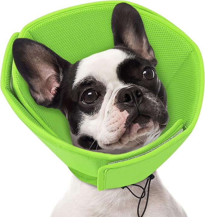 AOFITEE Soft Dog Cone Collar, Adjustable Cone for Dogs to Stop Licking, Dog Cones for Small Medium Large Dogs, Breathable Elizabethan Collar Wound Healing After Surgery(Green,S)
