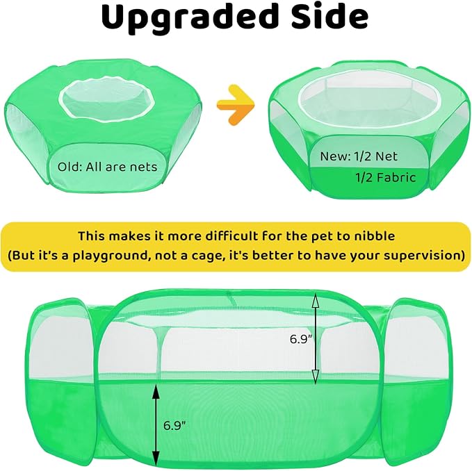 Amakunft 2 Pcs Guinea Pig Bed Mat Washable, Rabbit Winter Bed Pad for Indoor, Warm Small Animal Bed Mattres Guinea Pig Playpen with Cover, Hamster Playpen with Anti Escape Top