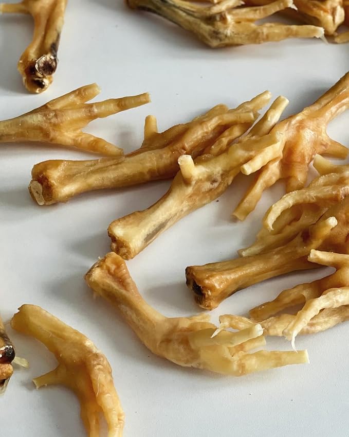 Chicken Feet Dog Chews (Dehydrated) for Dogs 12 Count | Natural Joint Support Treats | Single Ingredient, Crunchy Dental Chew