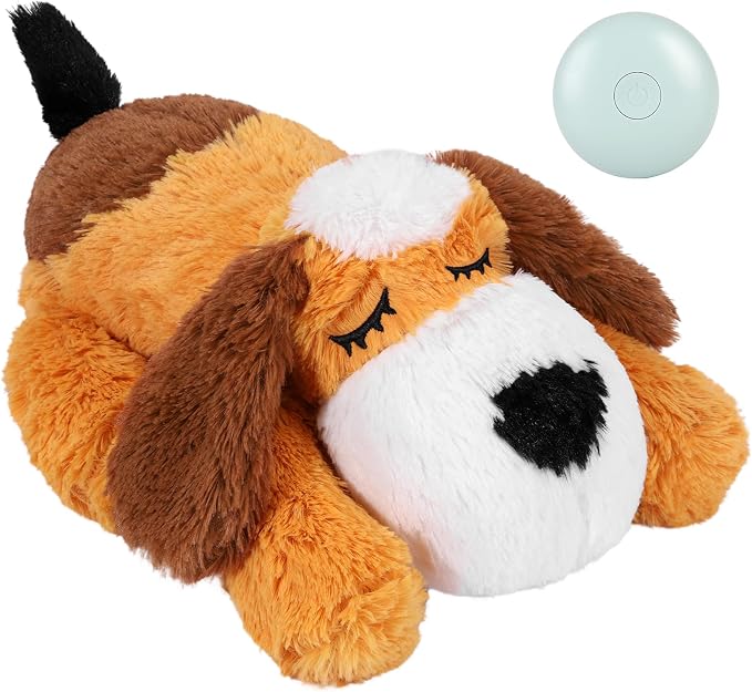 WEOK Heartbeat Puppy for Dogs-for Separation Anxiety Relief, Heartbeat Stuffed Animal Anxiety Calming Behavioral Aid Plush Toy for Dogs Cats Pets