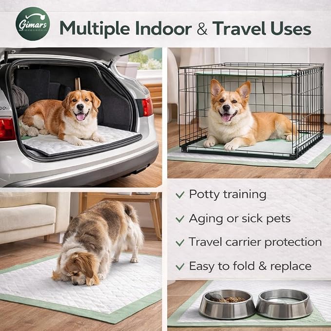 Gimars XXXXL 36"x36" Thicken Heavy Absorbency Dog Pee Pads Extra Large- Jumbo Disposable Polymer Quick Dry No Leaking Pee Pads for Dogs, Cats, Rabbits Pets 100 Counts
