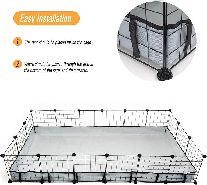 Guinea Pig Cage Liner Tarp Bottom Waterproof and Washable Base Also for Rabbits, Bunny, Chinchesillas, Hedgehog, Ferrets and Other Small Animals(36x72 inches)