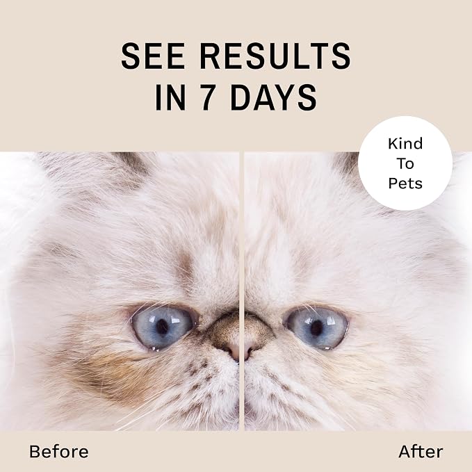 Eye Envy Tear Stain Remover Solution for Cats. Gentle, Natural and Safe. Cleans Tear Stains. Recommended by Breeders, Groomers. Remove Eye Stains from Persians and Exotics. 8 oz. Made in USA
