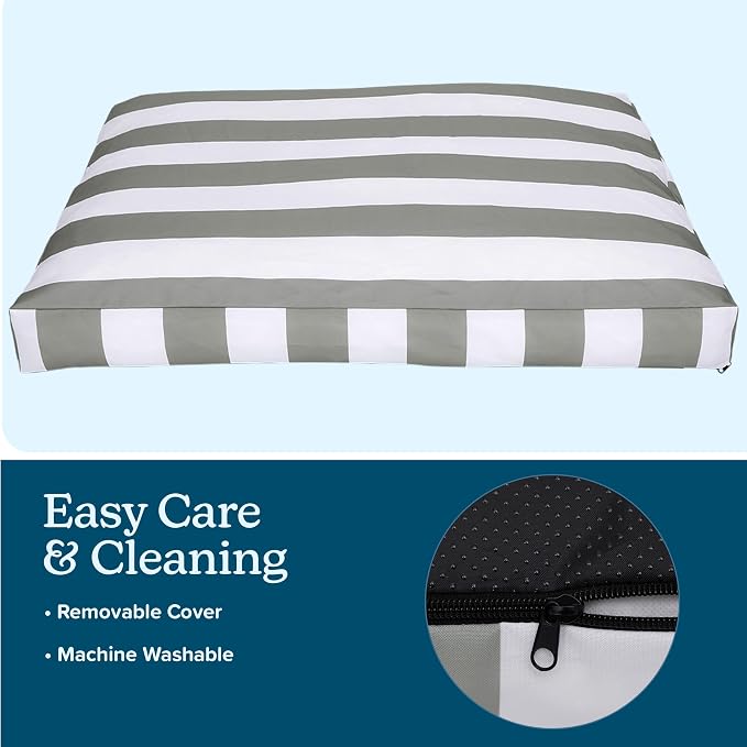 PETMAKER Dog Bed - Indoor/Outdoor Dog Bed with Removable Washable Cover and Non-Slip Bottom - 36in Medium Pet Bed for Dogs up to 70lbs - Water-Resistant Dog Beds (Gray)