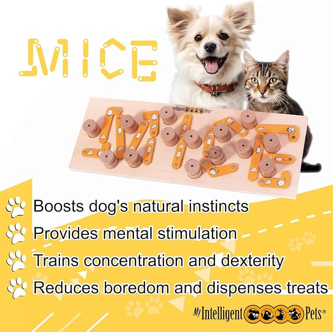 Interactive Dog Toys for Mental Stimulation - Treat Dispenser Dog Puzzle Toy, Enrichment Toys - Puzzle Feeder Dogs Training Toy - MICE