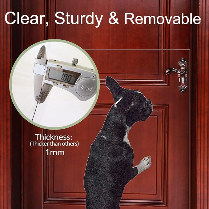 In hand Clear Pet Door Scratch Protector Shield Protect Your Furniture, Heavy Duty Deluxe Flexible Door Guard Cover
