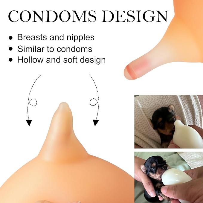 Doggiema Puppy Milk Feeder Nipple Puppy Bottle Puppy's Feeder, Bubble Milk Bowl