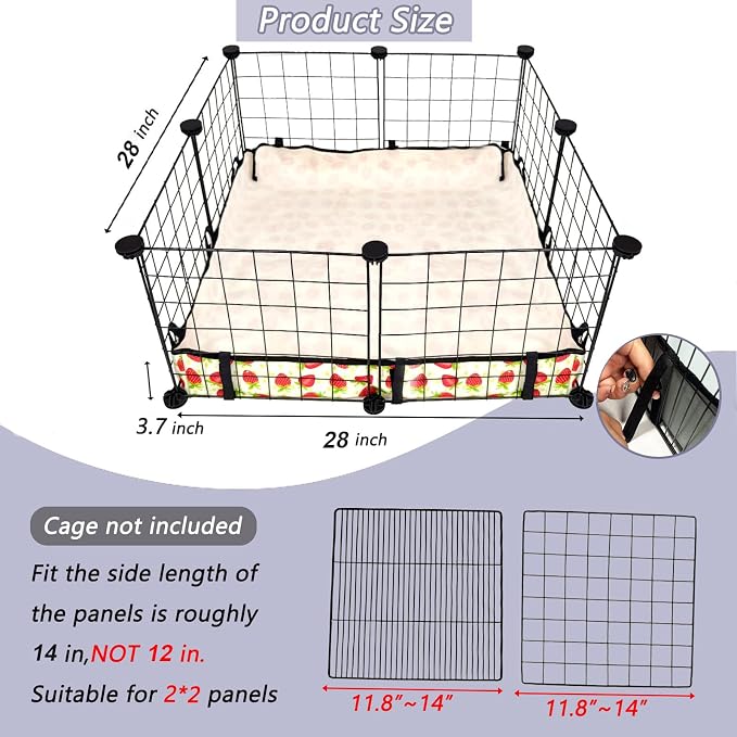 Guinea Pig Cage Liner，Washable Waterproof Oxford Cloth Cage Liners for Small Animals,Hamster Chinchilla Hedgehog Rabbit and Other Small Animals Not Include Cage(28x28 inches)