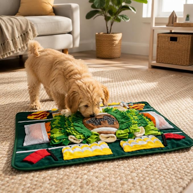 Dog Snuffle Mat for Small & Medium Dogs, Interactive Puzzle Toy for Mental Stimulation, Non-Slip Slow Feeder Foraging Mat for Indoor Feeding Training