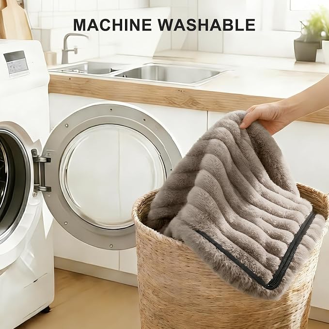 FURTIME Medium Dog Beds for Medium Dogs Washable, Orthopedic Dog Bed, Rectangle Warming Soft Calming Sleeping Puppy Bed Durable Pet Bed with Anti-Slip Bottom