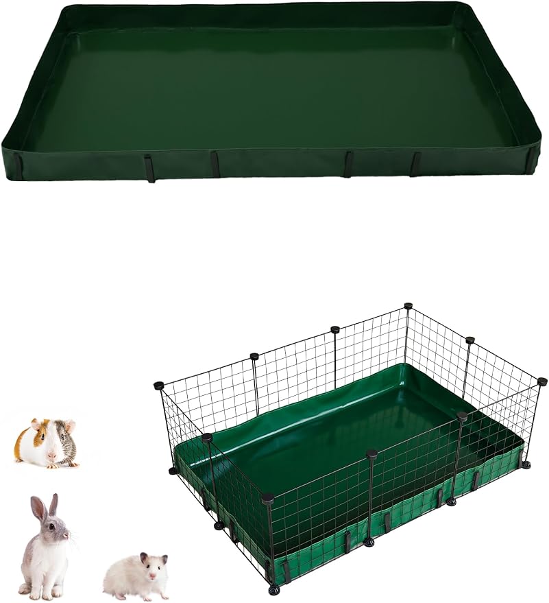 Guinea Pig Cage Liner, for 28"x42" Area Waterproof/Leakproof Base for Guinea Pig Cages. Reusable Bottom for Rabbits Hamsters Hedgehogs and Other Small Animals. Green