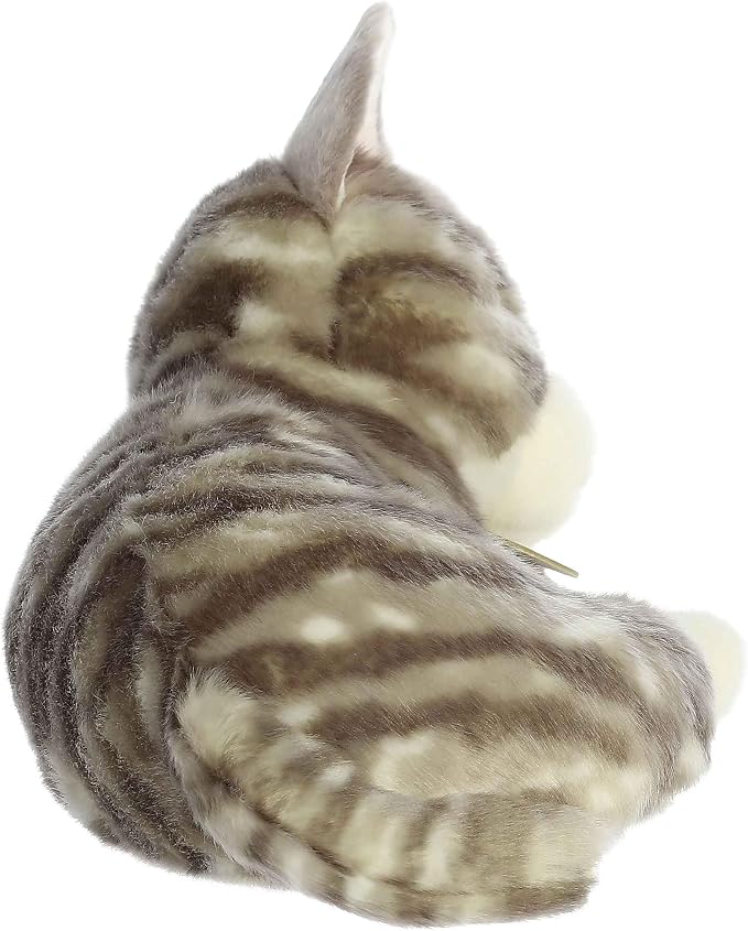 Aurora® Adorable Miyoni® Tots Sleepy Tabby Kitten Stuffed Animal - Lifelike Details Make a Cherished Companion - Perfect for Decorating Bedrooms or Classrooms - Gray 10 Inches