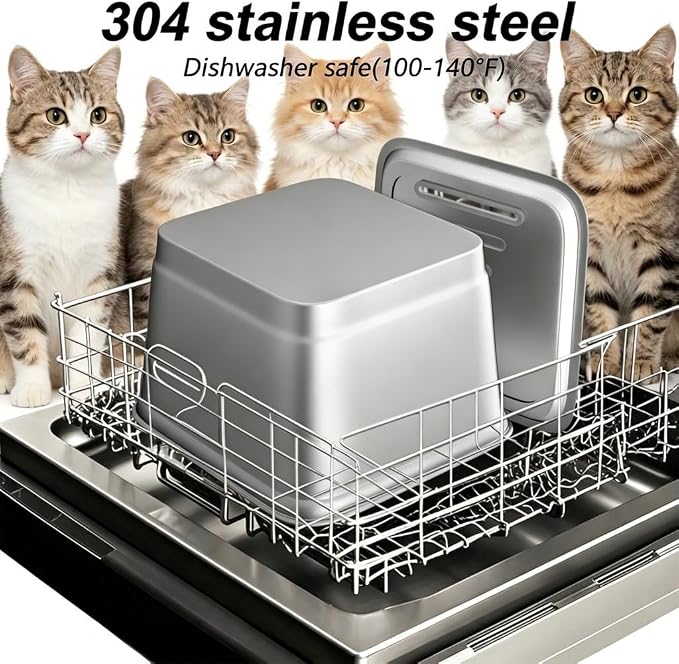 3L Stainless Steel Cat Water Fountain, 101oz Automatic Pet Water Fountain with 2 Replacement Filters, Quiet Cat Water Dispenser for Cats, Indoor Pets