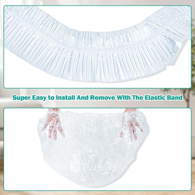 Trash Bags Compatible with Popur X5 Litter Box - with Elastic Band, Thickened Design for Popur X5 Self-Cleaning Cat Litter Box/Home Trash Bags (100 Pcs)