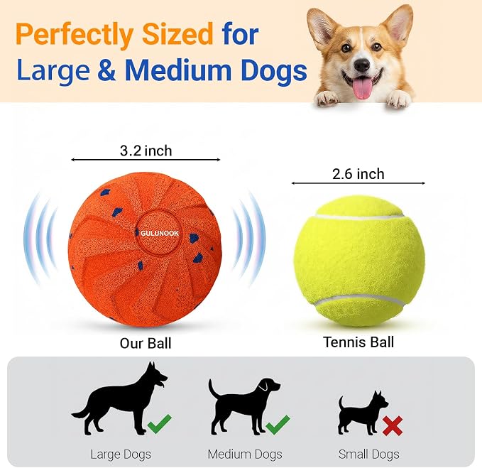 T02 Interactive Dog Ball Shell for 82mm Smart Dog Toy – Lightweight 90g Replacement Outer Shell, 2-in-1 Fetch & Throw Dog Ball for Independent Play, Compatible with T02 Removable Motor