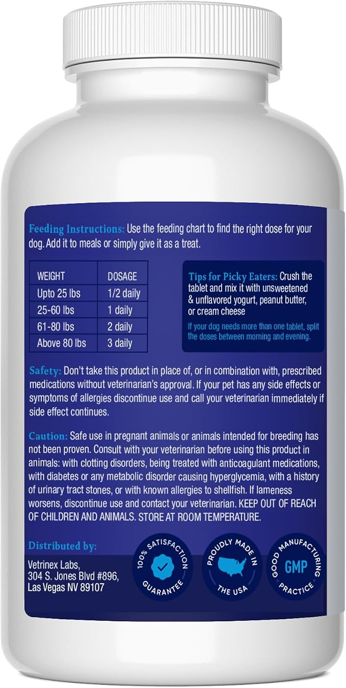 Joint Support Supplement for Large Dogs - Hip and Joint Chewable Tablets for Small, Medium & Large Breed Dogs with Glucosamine, Chondroitin, and MSM, Beef Flavor, 120 Tablets