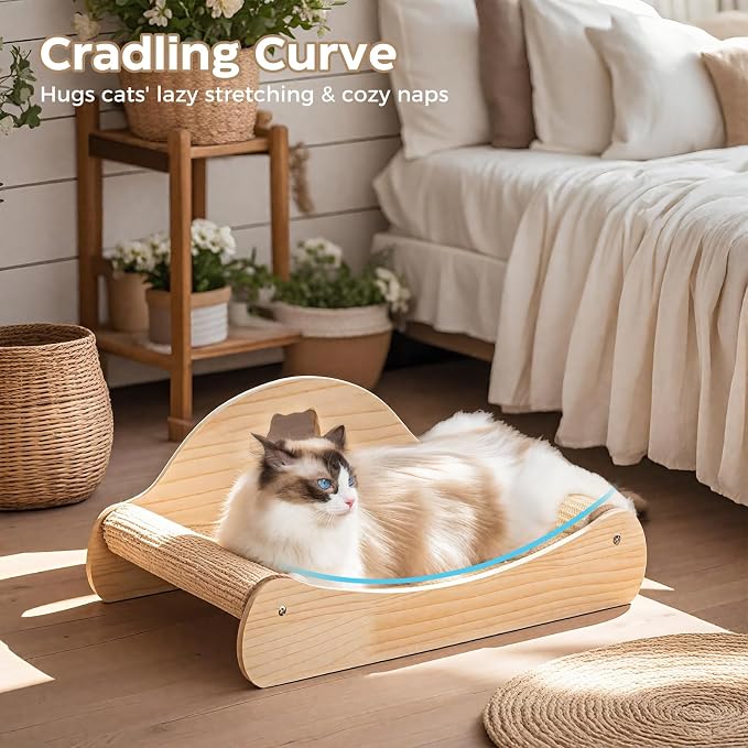 Avont Sisal Cat Scratcher Bed for Indoor Cats Bundle with 3-in-1 Cat Houses