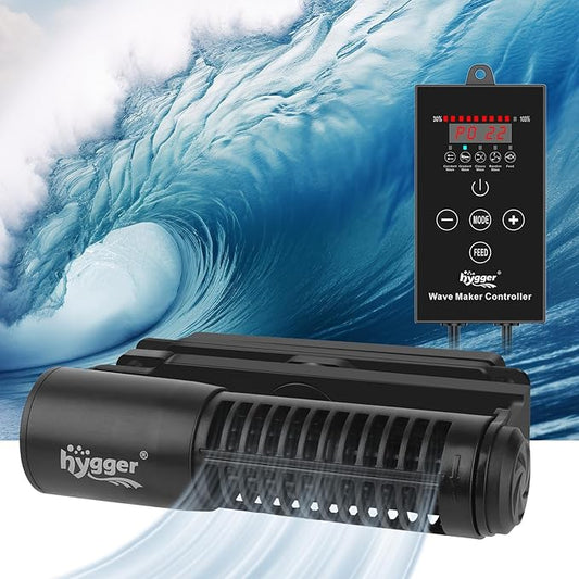 hygger Wave Maker For Aquarium, Magnetic DC 24V 35W Aquarium Powerhead，2640GPH Adjustable Cross Flow Pump with LED Display Controller, Wavemaker For Freshwater Marine Reef Aquariums 85-160 Gallon
