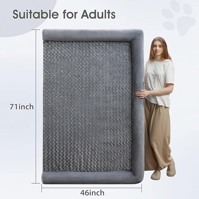 BFPETHOME Orthopedic Washable Dog Beds Large Sized Senior Dog for Comfy Sleeping with Removable Cover, Waterproof Big Soft Pet Couch Bed for Dogs Rerlax