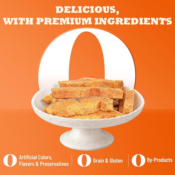 Freeze Dried Salmon Treats for Dogs, Single Ingredient Dog Treat with Salmon Wild Caught & Omega-3, High Protein & Grain Free Puppy Training Treats & Food Toppers 2.5oz