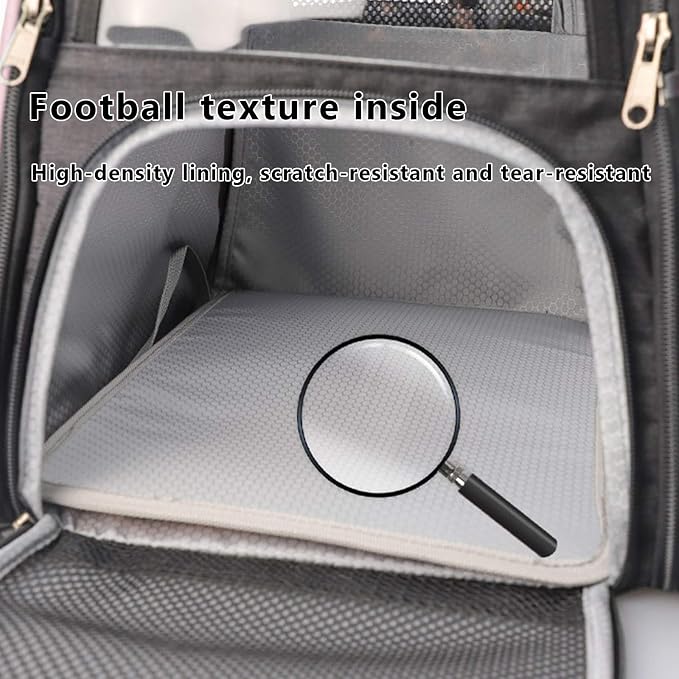 Wheeled Pet Carrier Backpack Expandable, Soft Sided Hiking Carrying Rolling Bag for Small Dogs, Cats, Hedgehog, Hands Free Mesh Ventilation Bag for Walking Hiking Travel Outdoor Activities