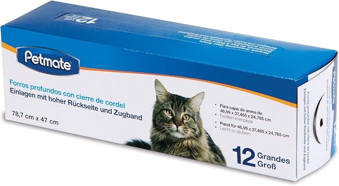 Petmate Drawstring Hi-Back Litter Box Liners Large (Pack of 12)