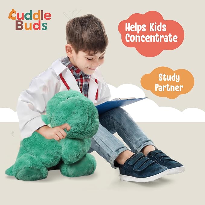Cuddle Buds 3lbs Weighted Dinosaur Stuffed Animal for Sensory Needs, 20'' Plush Dino, Weighted Stuffed Animals for Adults, Soft Dinosaur Toy