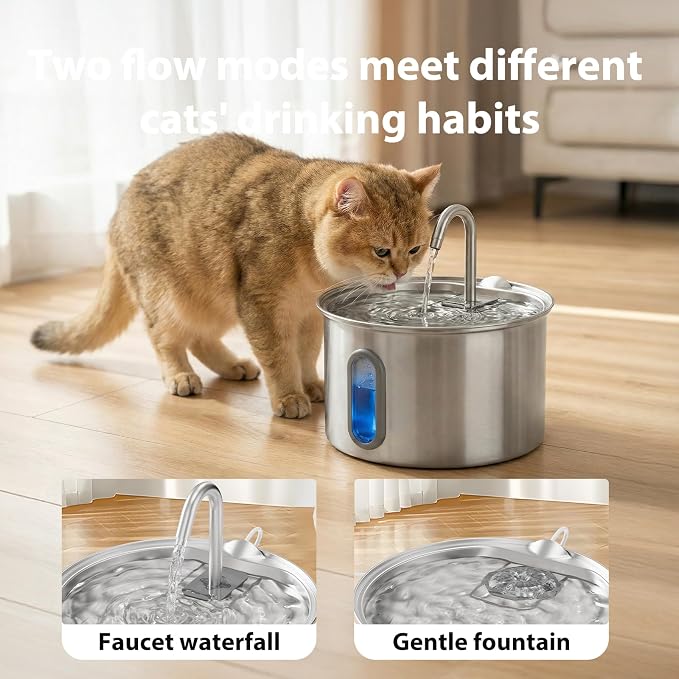 Cat Water Fountain Filter, Multi-Stage Filtration Replacement Filter (6 Filter+6 Sponges+1 Brush)