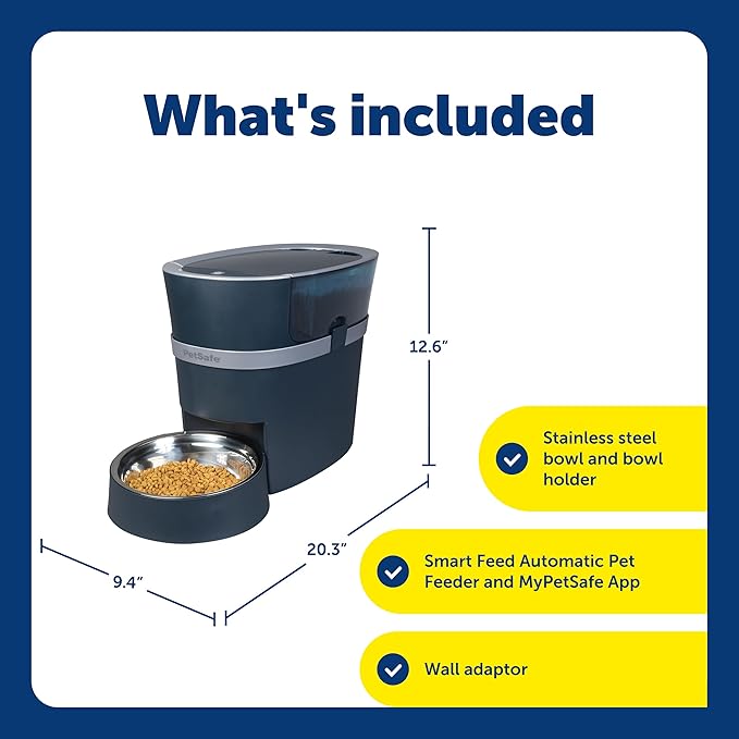 PetSafe Smart Feed, Electronic Pet Feeder for Cats & Dogs, 6L/24 Cup Capacity, Programmable Mealtimes, Alexa, Apple & Android Compatible, Backup Batteries Ensure Meal Delivery During Power Outage