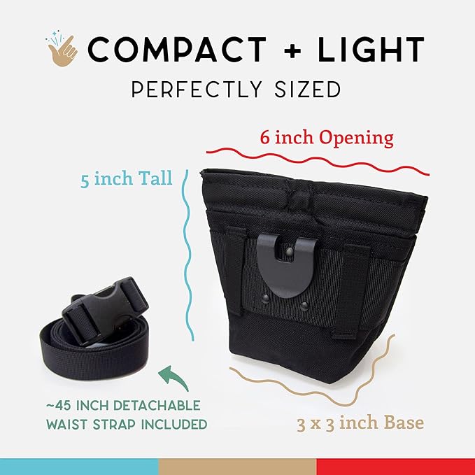 Wildebeest Dog Treat Pouch, Dog Treat Bag, Dog Training Treat Pouch, Dog Travel Bag, Pet Treat Pouch, Magnetic Closure, 2 Water-Resistant Compartments, Detachable Waist Strap & Belt Clip