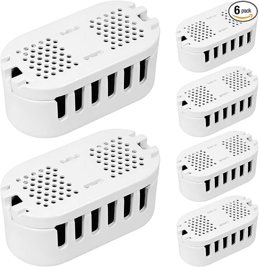 6Pcs Cat Litter Box Deodorizer Cartridges Compatible with Ellenpent ICB019 & ICB020 Automatic Litter Box, Long-Lasting Odor Control, Charcoal Filter Replacement for Multi-Cat Households