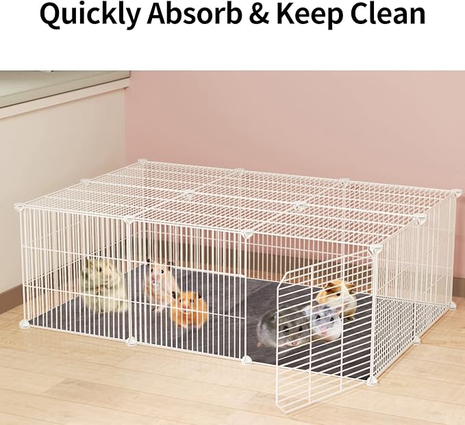 2 Packs Fleece Guinea Pig Cage Liner Washable, Waterproof & Anti Slip Guinea Pig Fleece Cage Liners Super Absorbent Reusable Guinea Pig Bedding Pee Pads Accessories
