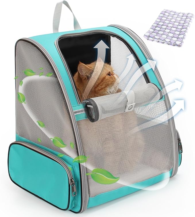 Lollimeow Cat Backpack Carrier, Ideal for Small Animals & Puppies, Airline Approved,Safe for Travel, Hiking, Vet Transport & Outdoor Use Fully Ventilated Design for Ultimate Comfort On-the-Go