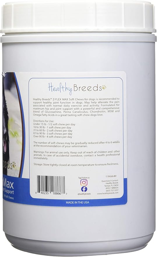 Healthy Breeds Belgian Sheepdog Z-Flex Max Dog Hip and Joint Support 180 Count