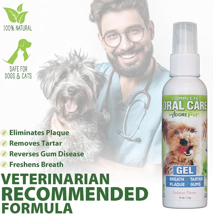 Adore Pet Complete Oral Care Gel for Dogs, Salmon, 4 oz
