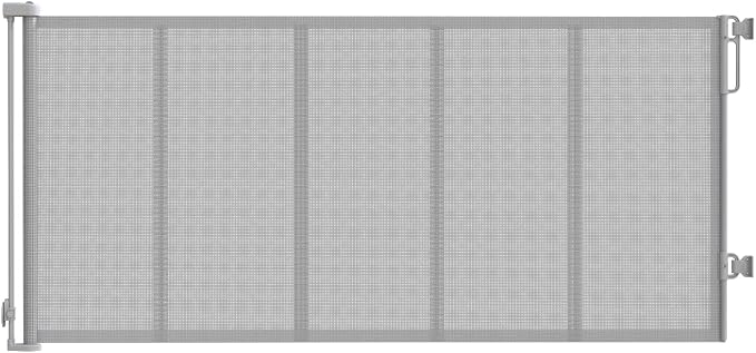 Upgraded 120 inch Retractable Baby Gates Extra Wide with Reinforced Strip Design, Mesh Saftey Gate for Pets,42" Extra Tall Retractable Gates, 10 FT Retractable Dog Gate for Indoor/Outdoor,Grey